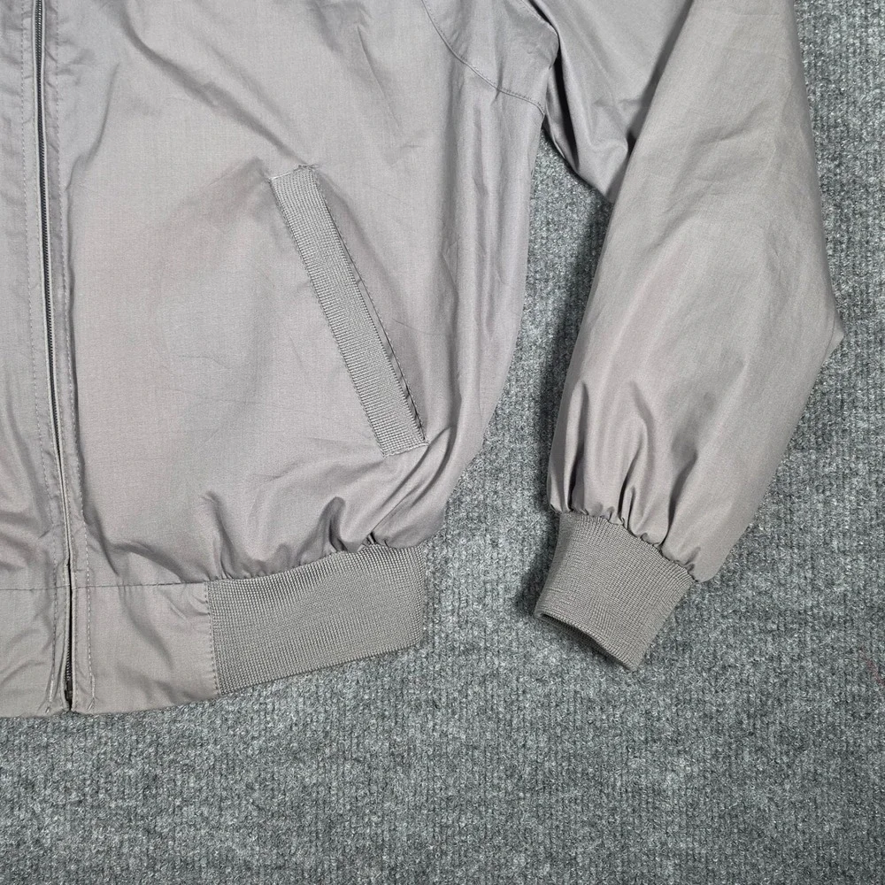 World Travel Club Mens Gray Harrington Jacket Epaulettes Med Made in Hong Kong